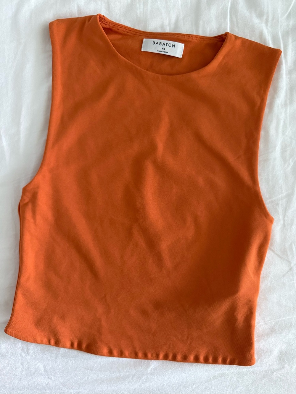Aritzia Babaton Orange Sleeveless Crewneck Top